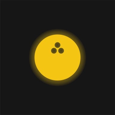 Bowling topu sarı parlak neon simgesi