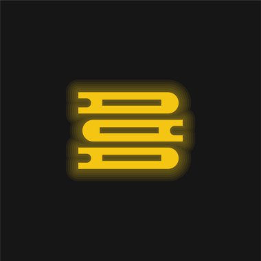 Kitap sarı parlak neon simgesi