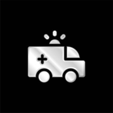 Ambulans gümüş kaplama metalik simge