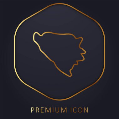 Bosna-Hersek altın çizgi premium logosu veya simgesi