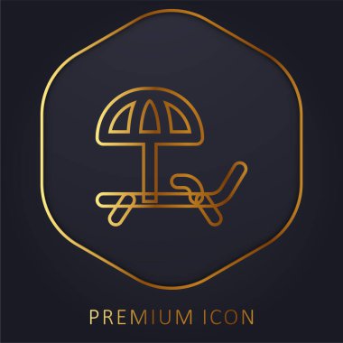 Plaj Sandalyesi Altın Hat prim logosu veya simgesi