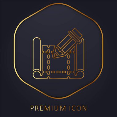 Mimari altın çizgi prim logosu veya simgesi