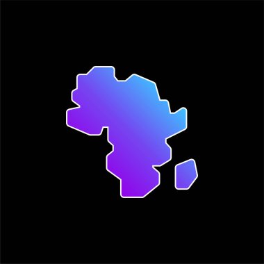 Africa blue gradient vector icon clipart