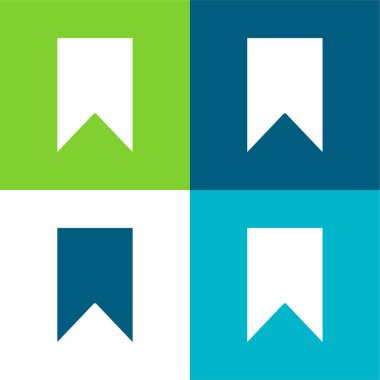 Yer İmleri Düz 4 renk minimal simgesi seti