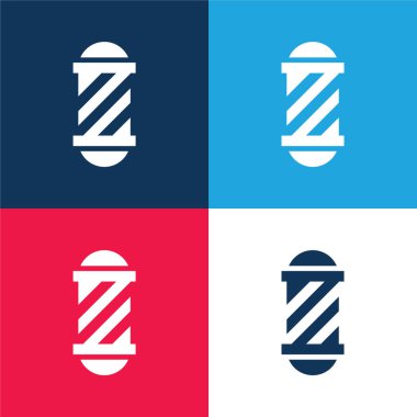 Berber Kutbu mavi ve kırmızı dört renk en az simge kümesi