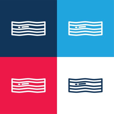 Pastırma mavisi ve kırmızı dört renk simgesi seti