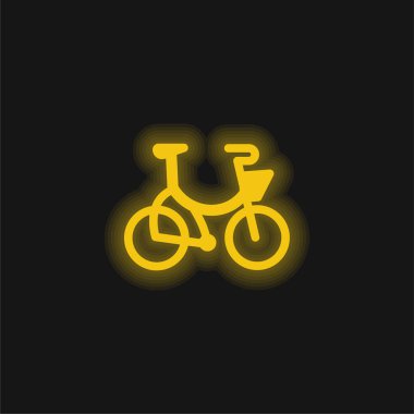 Bisiklet sarı parlayan neon simgesi