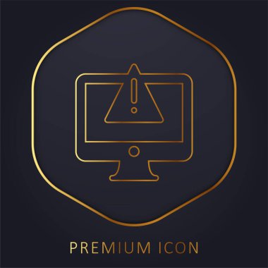 Altın çizgi premium logosu veya simgesini uyar