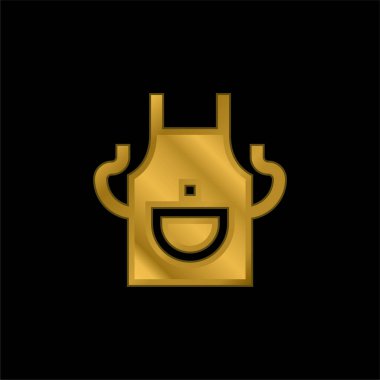 Önlük altın kaplama metalik simge veya logo vektörü