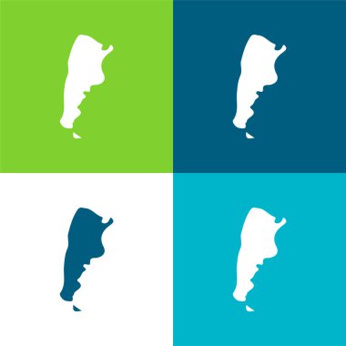 Argentina Flat four color minimal icon set clipart