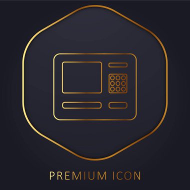 Havalimanı ATM altın hat prim logosu veya simgesi