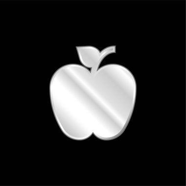 Elma gümüş kaplama metalik simge