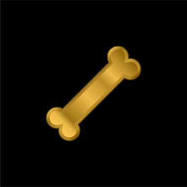 Kemik altın kaplama metalik simge veya logo vektörü