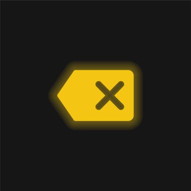 Arka plan sarı parlayan neon simgesi