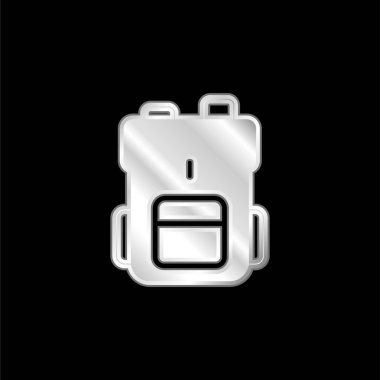 Büyük sırt çantalı gümüş kaplama metalik simge