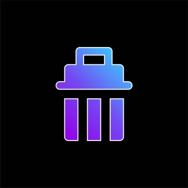 Çöp kutusu mavi gradyan vektör simgesi