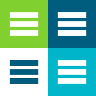 Çubuk Menüsü Düz Renk en az simge kümesi