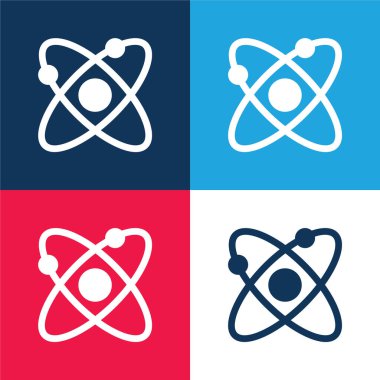 Atom mavi ve kırmızı dört renk en küçük simge kümesi
