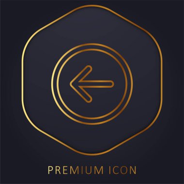 Geri Düğme altın çizgi premium logo veya simge