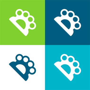 Brass Knuckles Düz 4 renk minimal simgesi seti