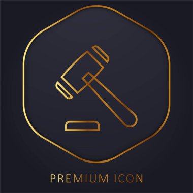 Açık arttırma altın çizgi prim logosu veya simgesi