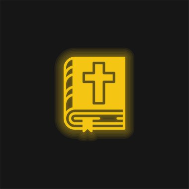 İncil sarı parlak neon simgesi