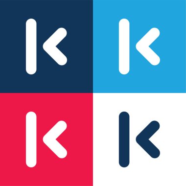 Başlangıç için Arrow Düğmesi Mavi ve kırmızı dört renk minimal simgesi seti
