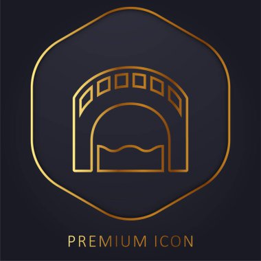 Köprü altın çizgi prim logosu veya simgesi