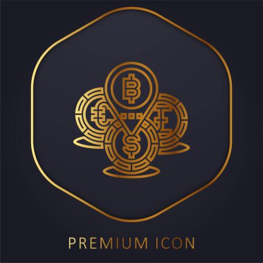 Altın çizgi premium logosunu ya da simgesini adresler