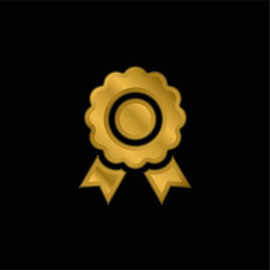 Altın kaplama metalik simge veya logo vektörü ödülü