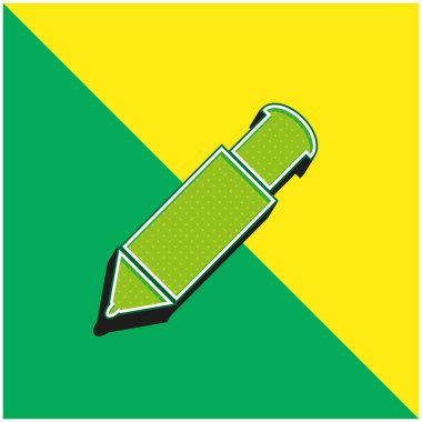 Big Mechanical Pen Green and yellow modern 3d vector icon logo clipart