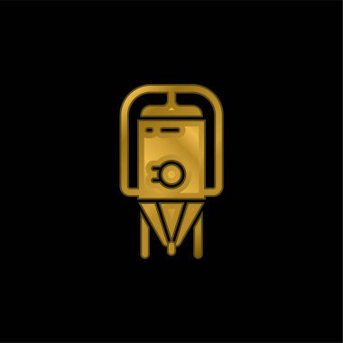Altın kaplama metalik simge ya da logo vektörü demleme