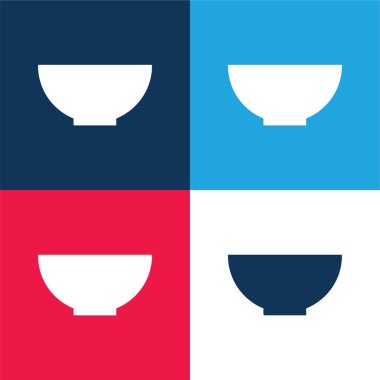 Kase mavi ve kırmızı dört renk minimal simge kümesi