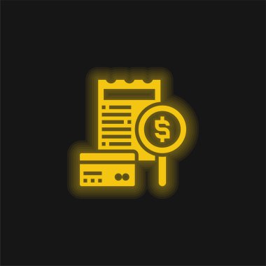 Sarı parlak neon simgesi fatura ediliyor
