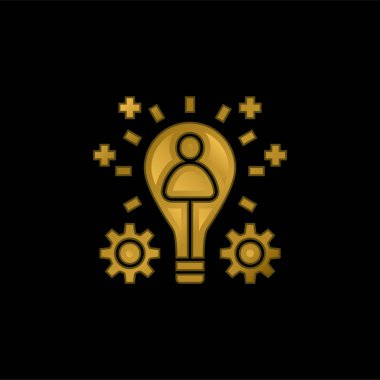 Altın kaplama metalik simge veya logo vektörü