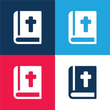 İncil mavi ve kırmızı dört renk en küçük simge kümesi