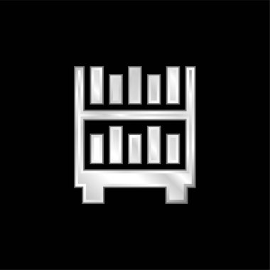 Kitaplık gümüş kaplama metalik simge