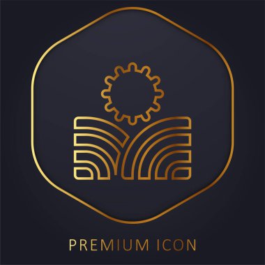 Tarım altın çizgisi prim logosu veya simgesi