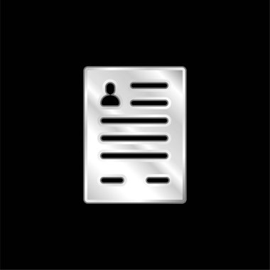 Uygulama Formu Gümüş kaplama metalik simge