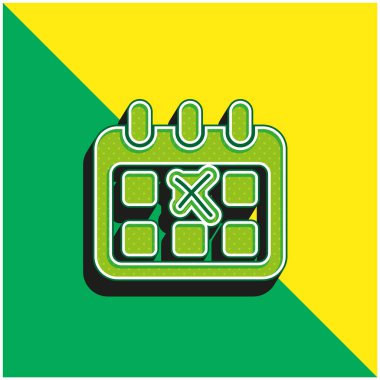 Doğum günü Yeşil ve Sarı Modern 3D vektör simgesi logosu