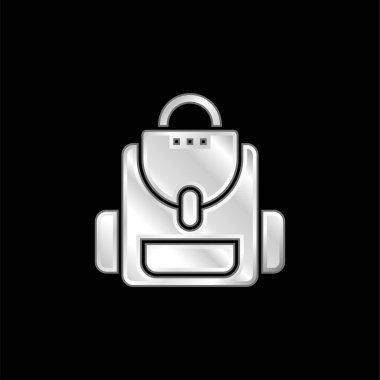 Sırt çantasında gümüş kaplama metalik simge