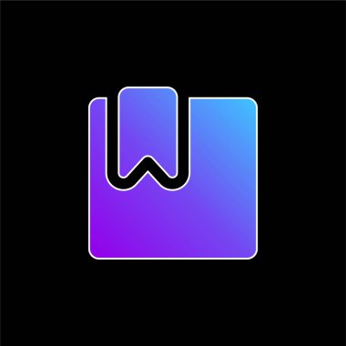 Yer İmleri Dolu Kare Mavi Gradyan vektör simgesi