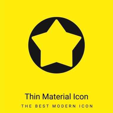 Big Star Button minimal bright yellow material icon clipart