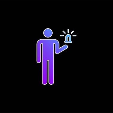 Alarm mavi gradyan vektör simgesi