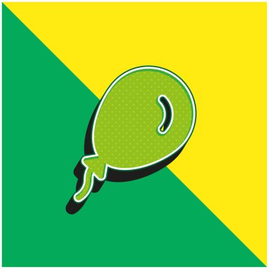 Balon Yeşil ve Sarı Modern 3D vektör simgesi logosu