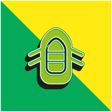 Yeşil ve sarı boing modern 3d vektör simgesi logosu