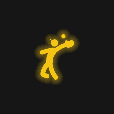Beyzbol Yakalayıcısı sarı parlayan neon ikonu