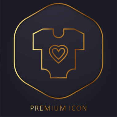 Baby Clothes golden line premium logo or icon clipart