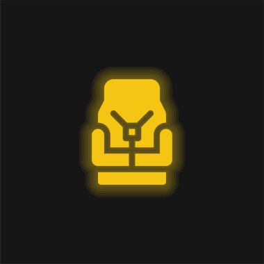 Bebek koltuğu sarı parlak neon simgesi