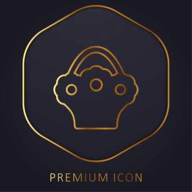Buket altın çizgi prim logosu veya simgesi